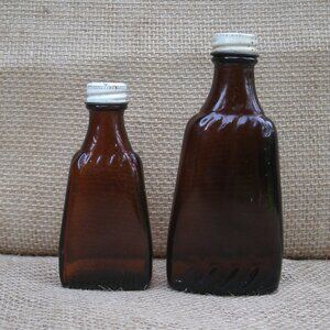 Vintage McCormick Extract Glass Bottles Set of 2